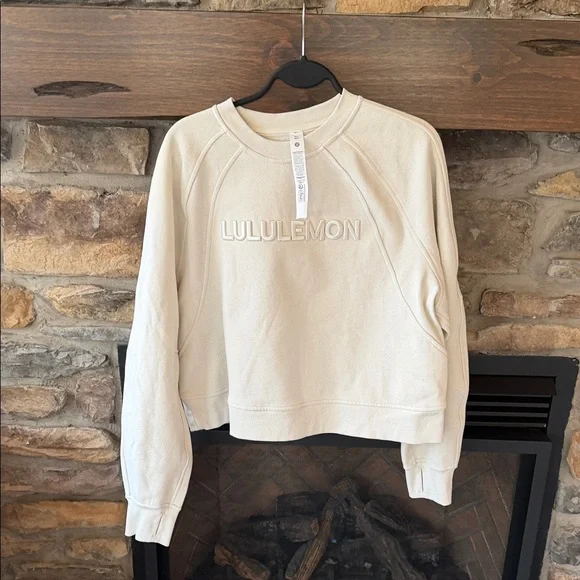 lululemon athletica Off-White Embroidered Logo Crew Sweatshirt - Picture 1 of 5